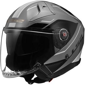 Otevřená helma na motorku LS2 OF603 Infinity II Veyron šedo-bílá