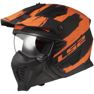 Helma na motorku LS2 OF606 Drifter Mud černo-oranžová matná