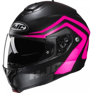 Vyklápěcí helma na motorku HJC C91N Nepos MC8SF černo-růžová