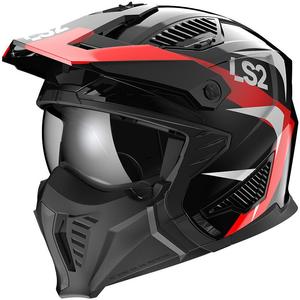 Helma na motorku LS2 OF606 Drifter Triality černo-červená
