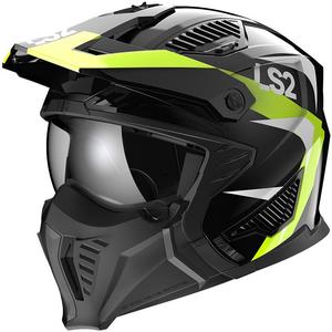 Helma na motorku LS2 OF606 Drifter Triality černo-fluo žlutá