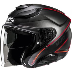 Otevřená helma na motorku HJC F31 Ludi MC1SF černo-červená