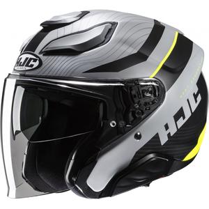 Otevřená helma na motorku HJC F31 Naby MC3HSF šedo-černo- fluo žlutá