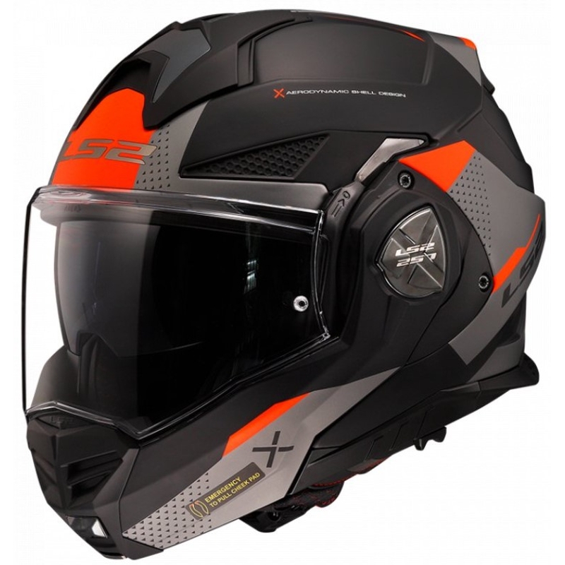 Překlápěcí přilba na motorku LS2 FF901 Advant X Oblivion černo-červeno-titanová - II. jakost