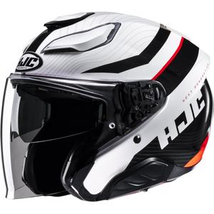 Otevřená helma na motorku HJC F31 Naby MC1 bílo-černo-červená