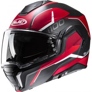 Překlápěcí helma na motorku HJC i100 Lorix MC1SF černo-červená