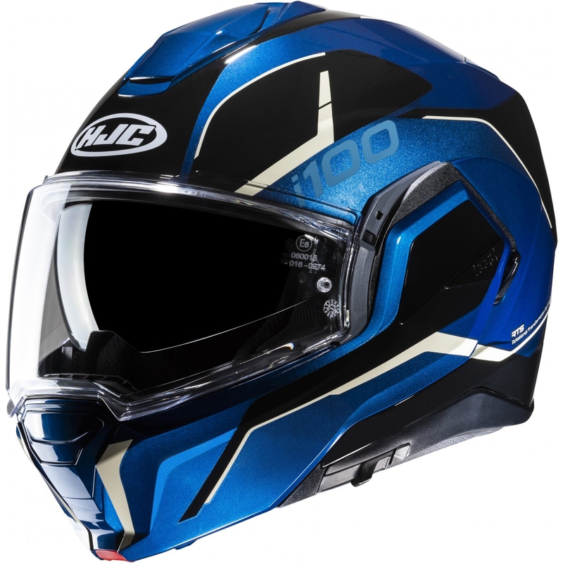 Překlápěcí helma na motorku HJC i100 Lorix MC2 černo-bílo-modrá