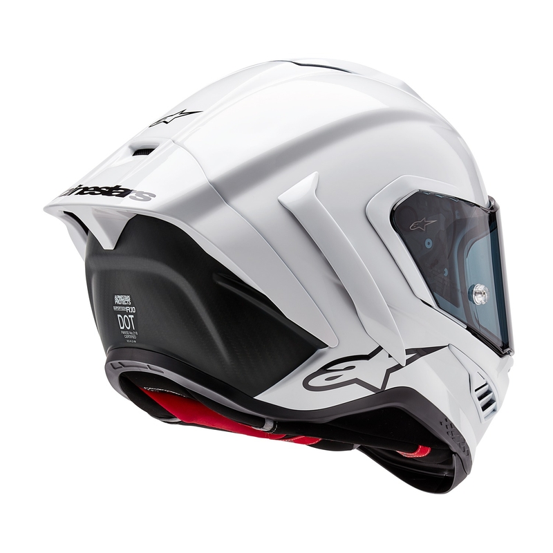 Integrální helma na motorku Alpinestars Supertech R-10 Solid carbon bílá matná