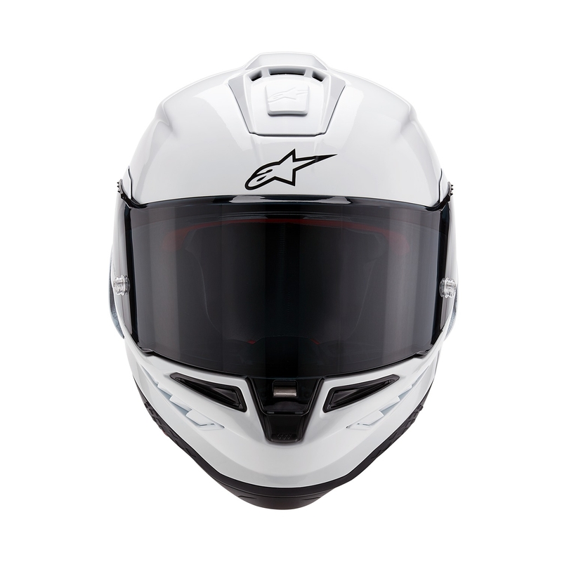 Integrální helma na motorku Alpinestars Supertech R-10 Solid carbon bílá matná