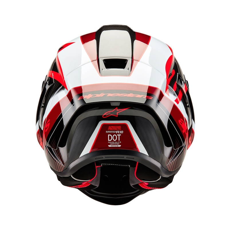 Integrální helma na motorku Alpinestars Supertech R-10 Team 2024 carbon červeno-bílá