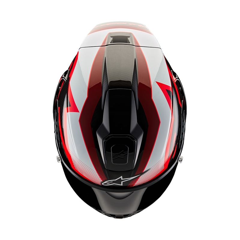 Integrální helma na motorku Alpinestars Supertech R-10 Team 2024 carbon červeno-bílá