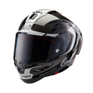 Integrální helma na motorku Alpinestars Supertech R-10 Element 2024 carbon stříbrno-černá