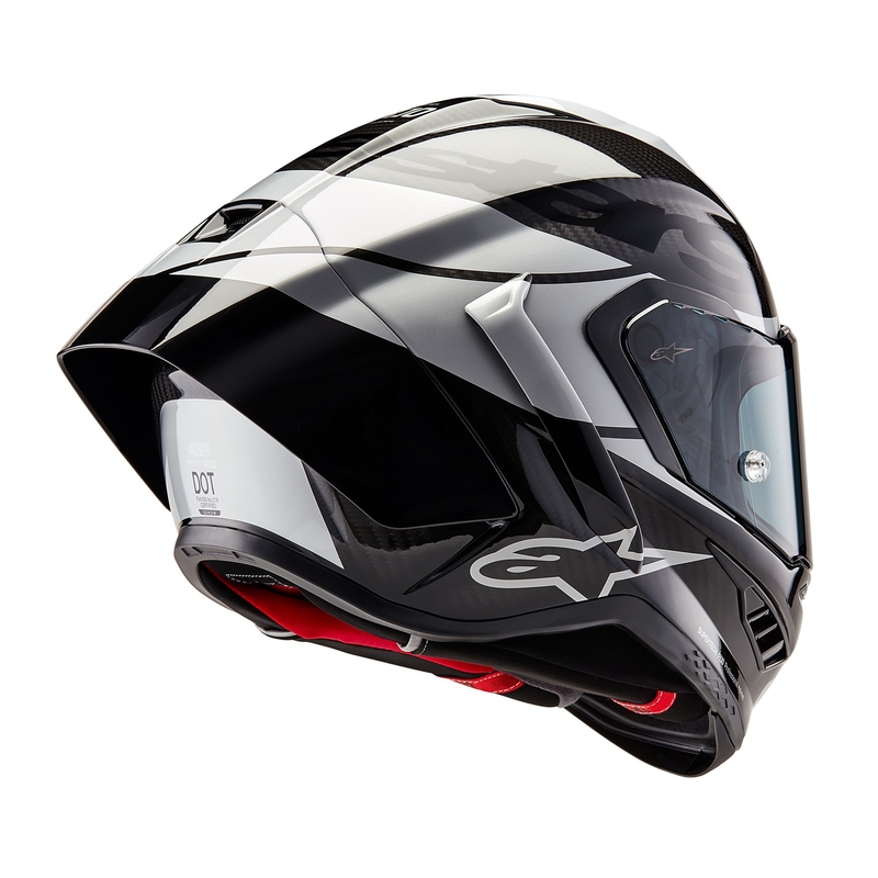 Integrální helma na motorku Alpinestars Supertech R-10 Element carbon stříbrno-černá