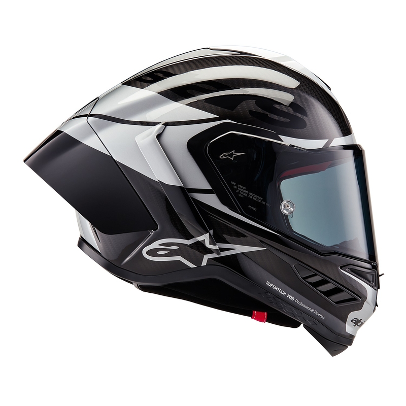 Integrální helma na motorku Alpinestars Supertech R-10 Element carbon stříbrno-černá