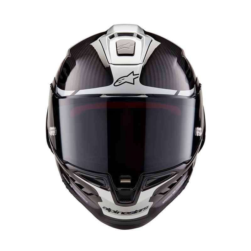 Integrální helma na motorku Alpinestars Supertech R-10 Element carbon stříbrno-černá