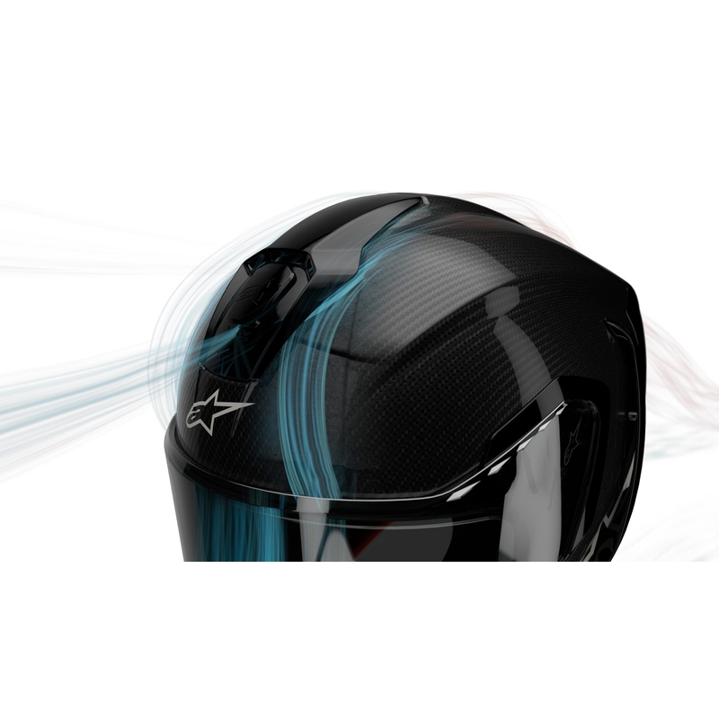 Integrální helma na motorku Alpinestars Supertech R-10 Element carbon stříbrno-černá