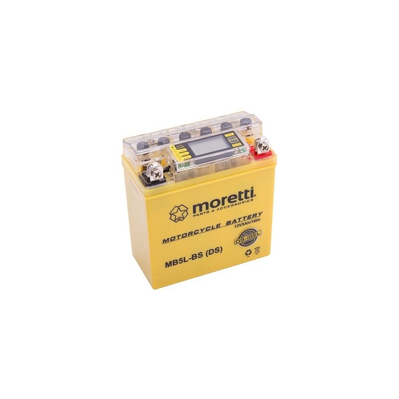Bezúdržbová gelová baterie Moretti MB5L-BS, 12V 5Ah s měřičem napětí