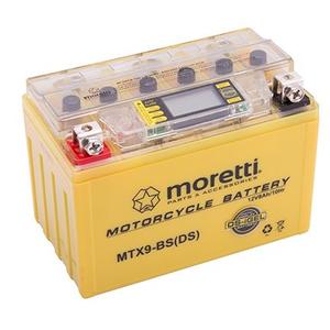 Bezúdržbová gelová baterie Moretti MTX9-BS, 12V 8Ah s měřičem napětí