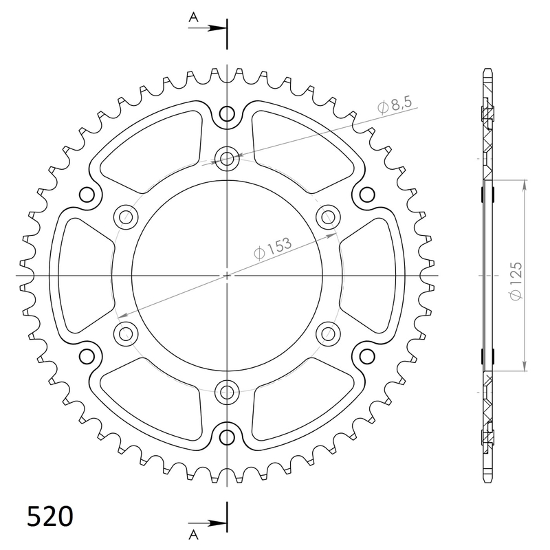 Rozeta SUPERSPROX STEALTH zlatá 50 zubů, 520