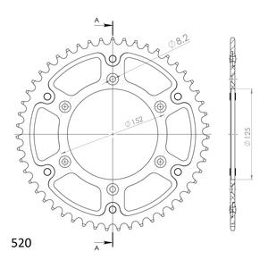 Rozeta SUPERSPROX STEALTH RST-8000:51-RED červená 51 zubů, 520