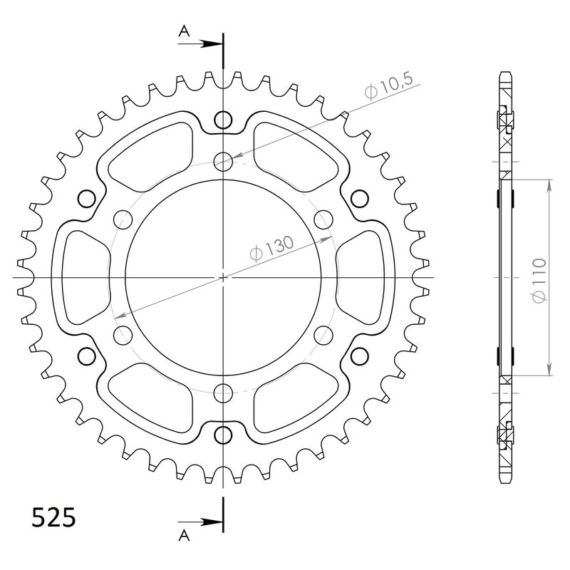 Rozeta SUPERSPROX STEALTH zlatá 44 zubů, 525