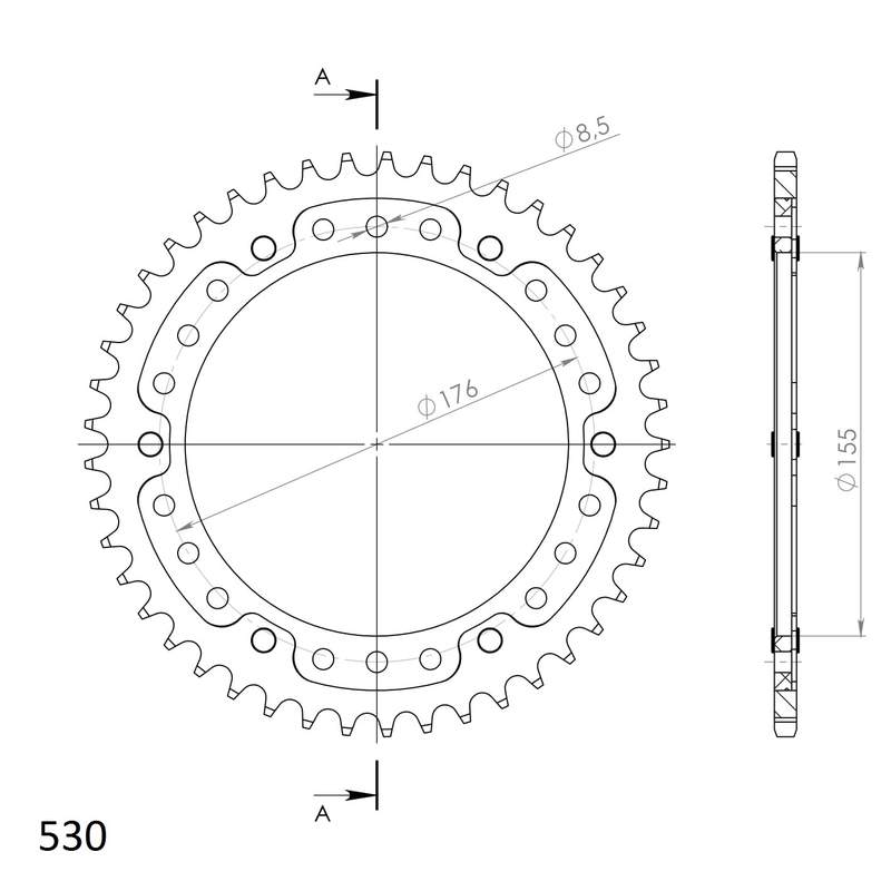 Rozeta SUPERSPROX STEALTH zlatá 45 zubů, 530