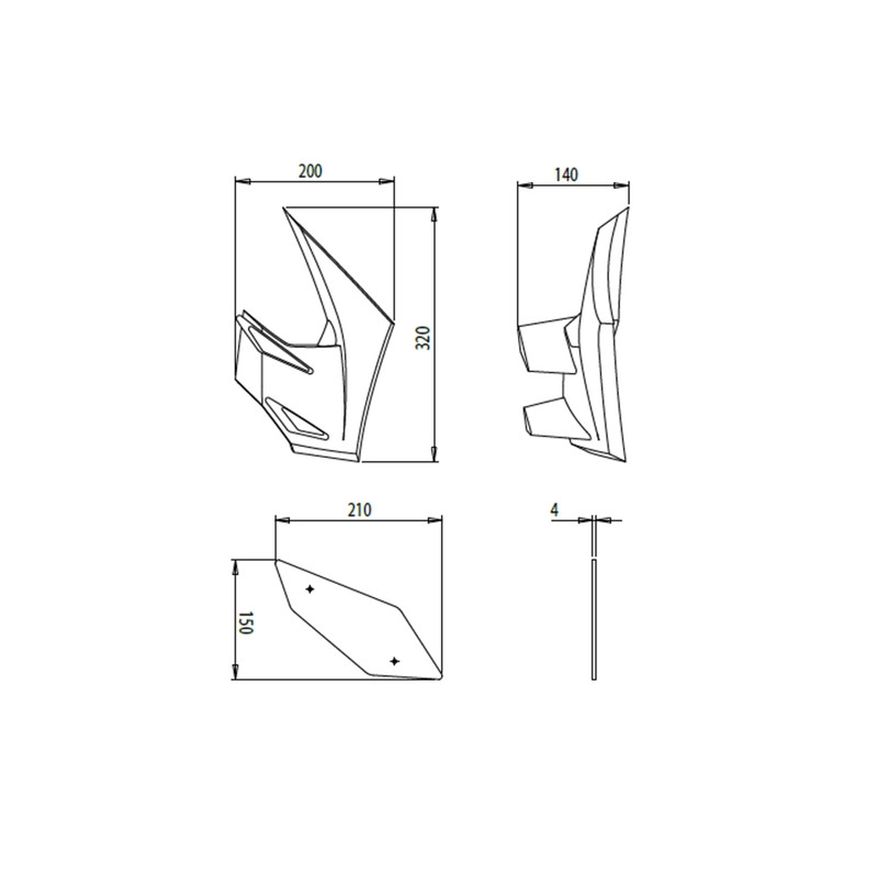 Boční spoilery PUIG DOWNFORCE zelená
