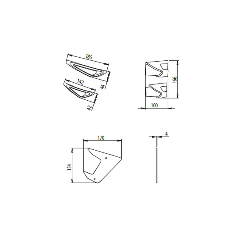 Boční spoilery PUIG DOWNFORCE černý pro YAMAHA MT-09 850 / 890 2017-2020