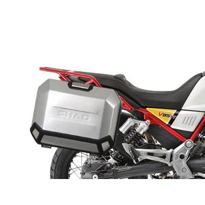 Kompletní sada bočních hliníkových kufrů SHAD TERRA 36L/47L, včetně montážní sady SHAD MOTO GUZZI V 85 TT