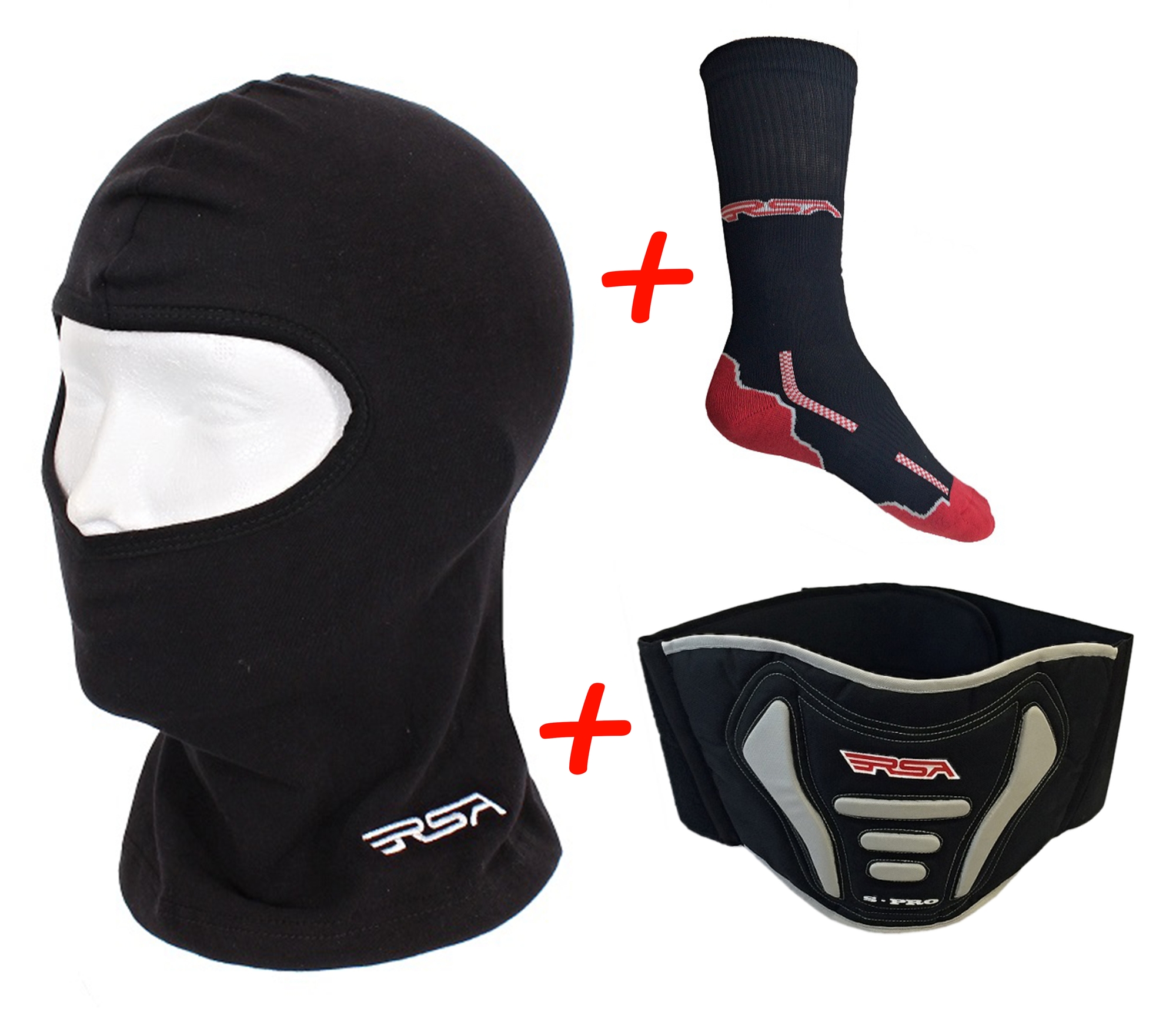 SET: RSA moto kukla + funkční ponožky + ledvinový pás Velikost: S