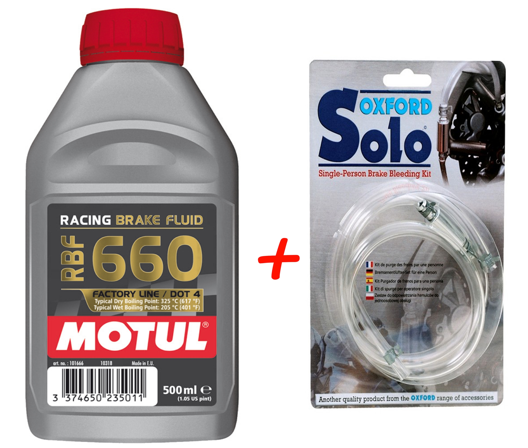 SET: Brzdová kapalina Motul + sada pro odvzdušnění brzdové kapaliny Oxford