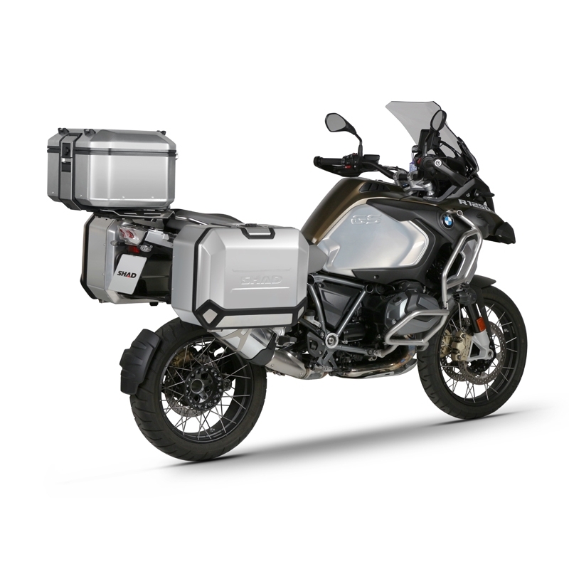 Kompletní sada hliníkových kufrů SHAD TERRA, 48L topcase   36L/47L boční kufry, včetně montážní sady a plotny SHAD R 1200 GS Adventure/ R 1250 GS Adventure