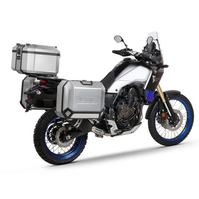 Kompletní sada hliníkových kufrů SHAD TERRA, 48L topcase   36L/47L boční kufry, včetně montážní sady a plotny SHAD YAMAHA Tenere 700 XTZ690