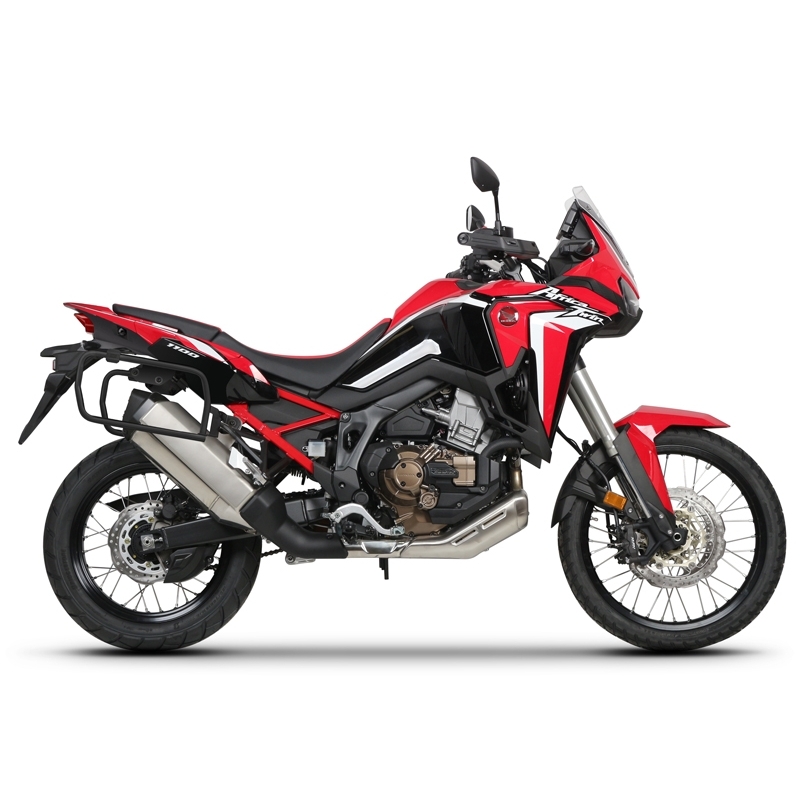 Kompletní sada bočních černých hliníkových kufrů SHAD TERRA BLACK 36L/47L , včetně montážní sady SHAD HONDA CRF 1100 Africa Twin