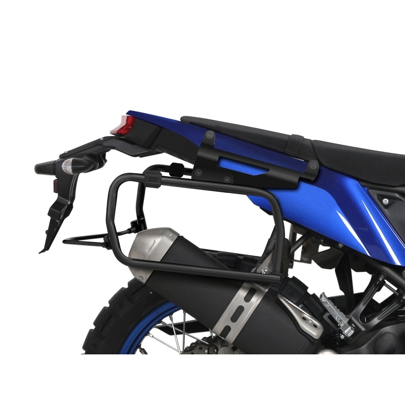 Kompletní sada bočních černých hliníkových kufrů SHAD TERRA BLACK 36L/47L , včetně montážní sady SHAD YAMAHA Tenere 700 XTZ690