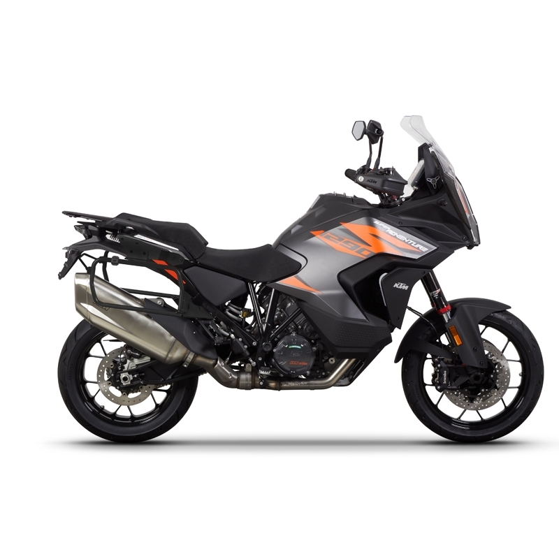 Kompletní sada bočních černých hliníkových kufrů SHAD TERRA BLACK 36L/47L , včetně montážní sady SHAD KTM Super Adventure 1290 (R, S)
