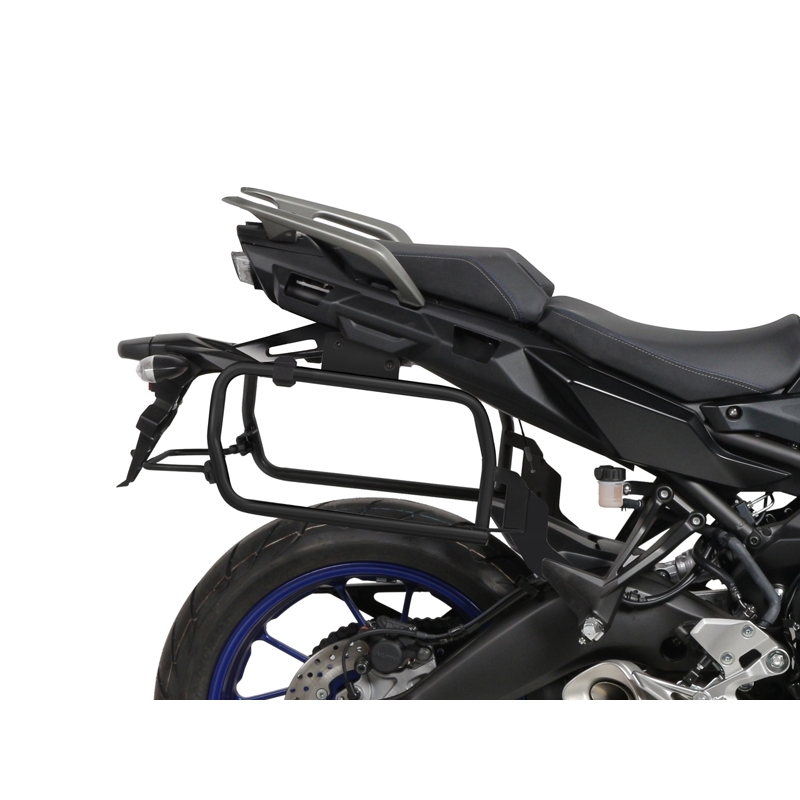 Kompletní sada bočních černých hliníkových kufrů SHAD TERRA BLACK 47L/47L , včetně montážní sady SHAD YAMAHA MT-09 Tracer / Tracer 900