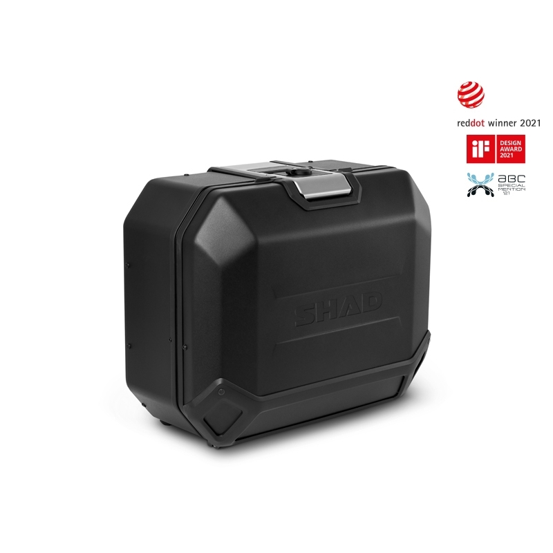 Kompletní sada černých hliníkových kufrů SHAD TERRA BLACK , 48L topcase 36L/36L boční kufry, včetně montážní sady a plotny SHAD SUZUKI DL 1000 V-Strom/ DL 1050 V-Strom