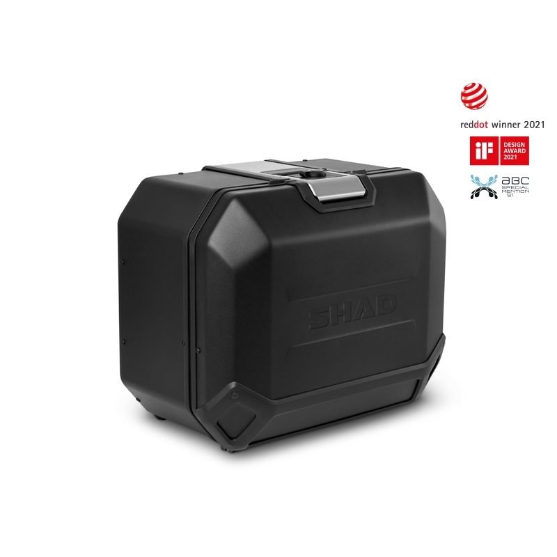 Kompletní sada černých hliníkových kufrů SHAD TERRA BLACK , 48L topcase 47L/47L boční kufry, včetně montážní sady a plotny SHAD SUZUKI DL 1000 V-Strom/ DL 1050 V-Strom