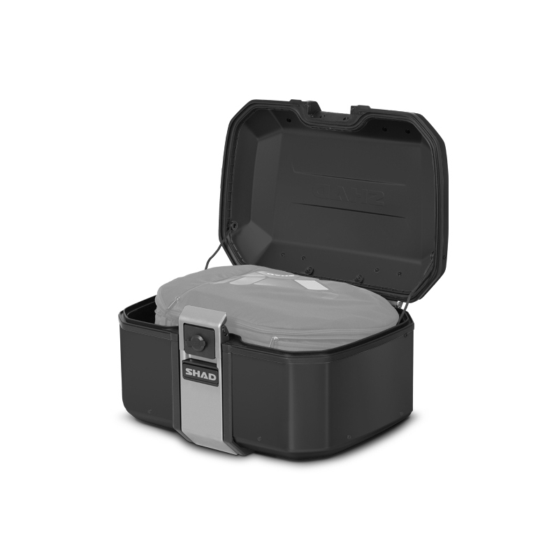 Kompletní sada sedlových brašen SHAD TERRA TR40 a  černého hliníkového 55L topcase, včetně montážní sady SHAD Voge 500DS / 500DSX