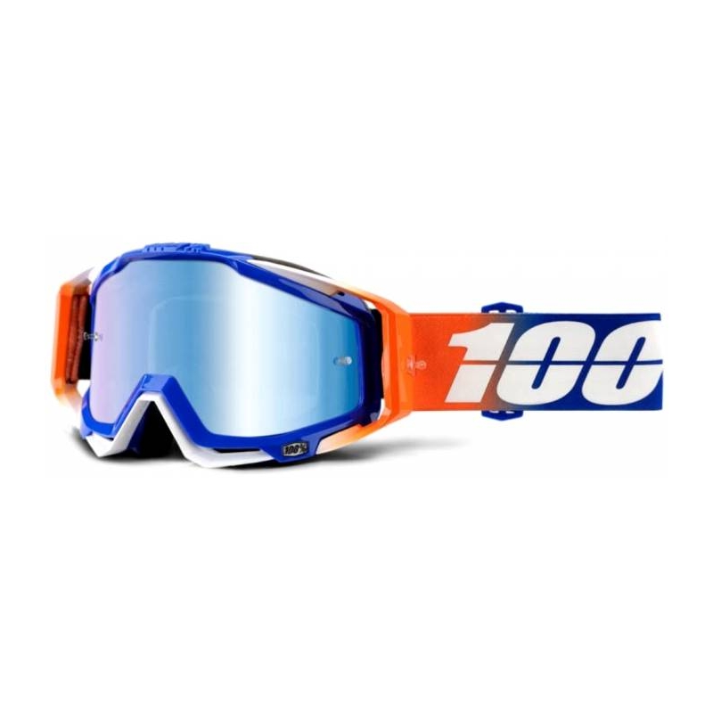 Brýle 100% Racecraft Roxburry modro-bílo-oranžové (modré chrom plexi + čiré plexi)