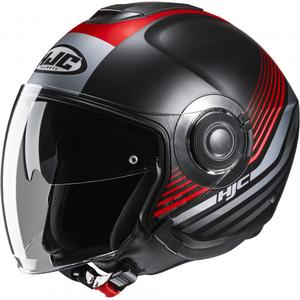 Otevřená helma na motorku HJC i40N Dova MC1SF černo-šedo-červená