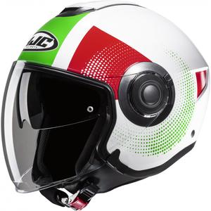 Otevřená helma na motorku HJC i40N Pyle MC41 červeno-zeleno-bílá