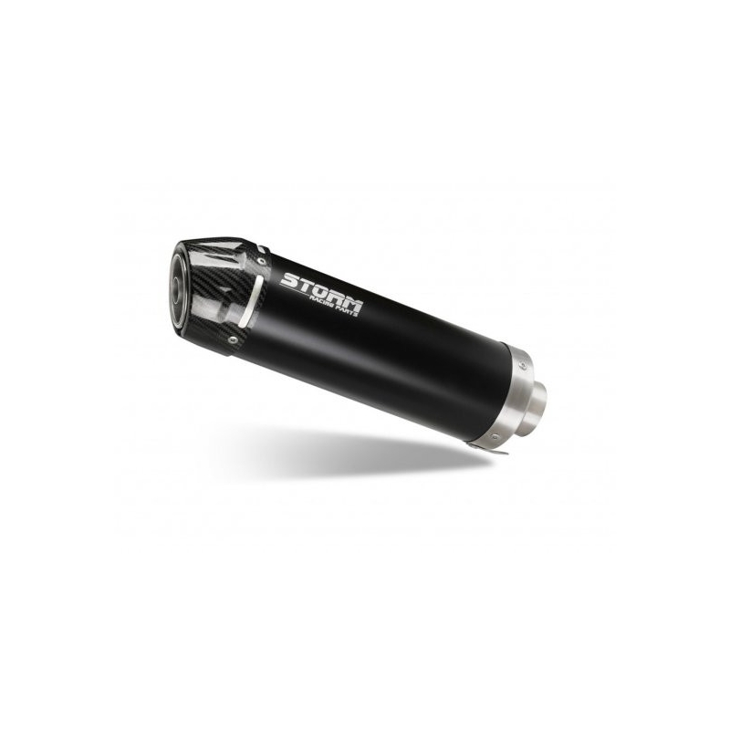 Výfuk kompletní 1x1 STORM GP Černý s uhlíkovou koncovkou pro YAMAHA YZF-R 125 2019-2026, YAMAHA MT 125 2015-2024