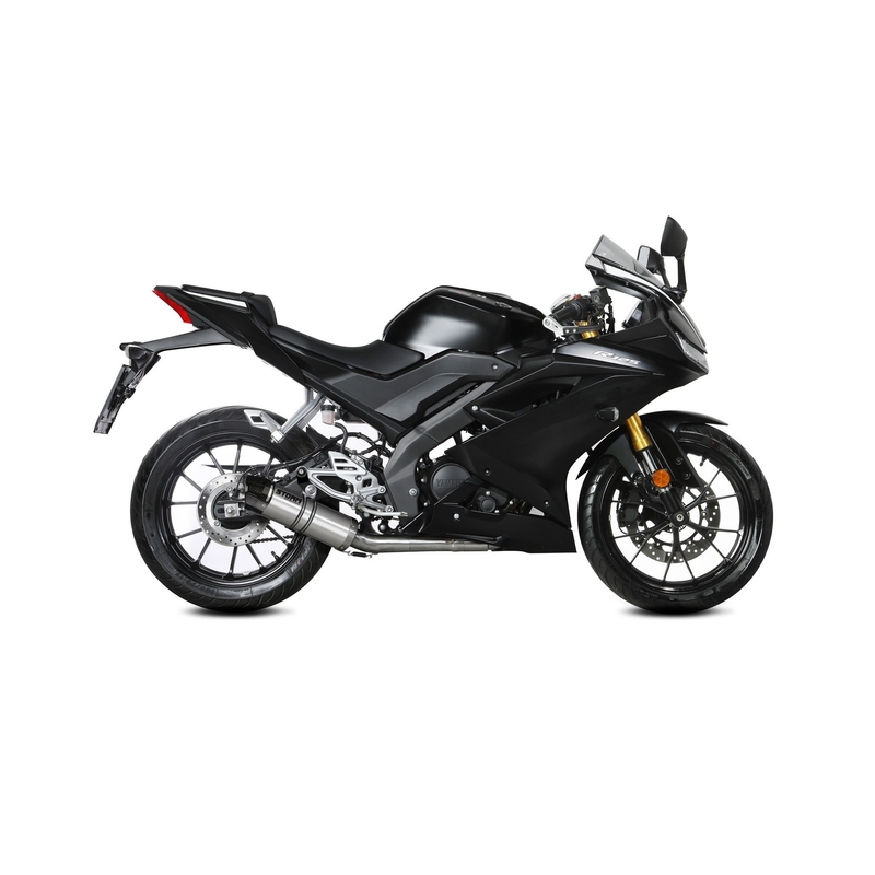 Výfuk kompletní 1x1 STORM GP Stainless Steel with carbon cap pro YAMAHA YZF-R 125 2019-2024, YAMAHA MT 125 2015-2024