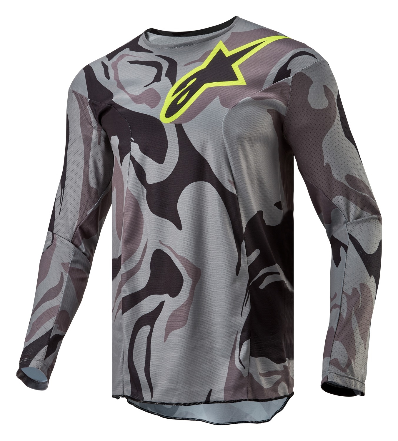 Motokrosový dres Alpinestars Racer Tactical šedá camo-fluo žluto-černý Velikost: S