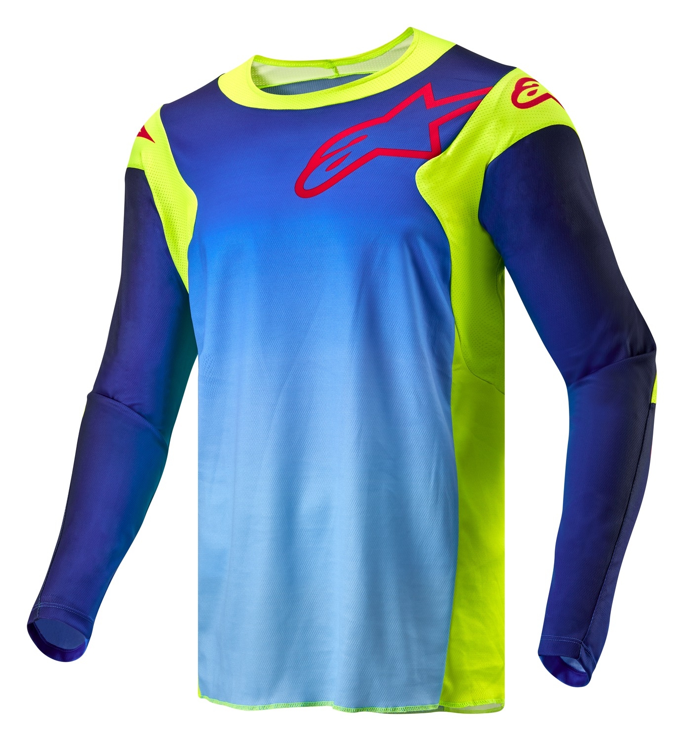 Motokrosový dres Alpinestars Racer Hoen fluo žluto-modro-červený Velikost: S