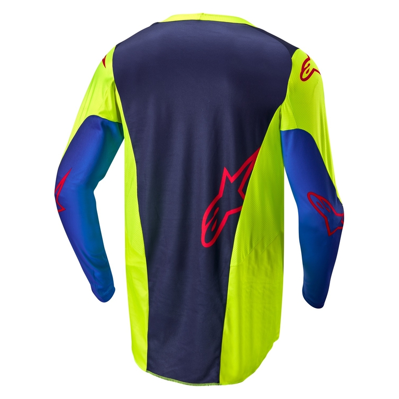 Motokrosový dres Alpinestars Racer Hoen fluo žluto-modro-červený