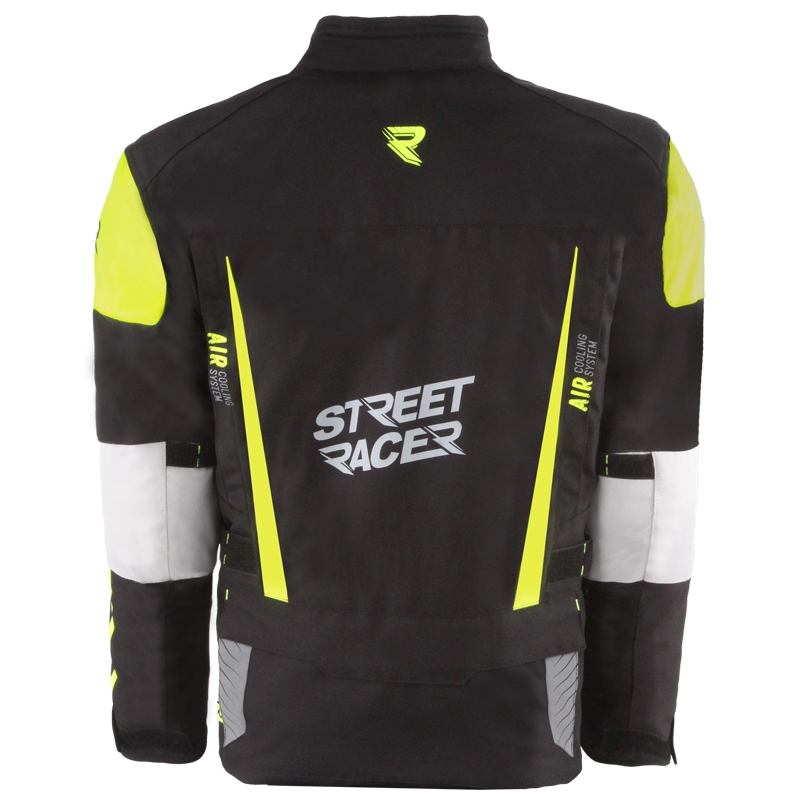 Bunda na motorku Street Racer All Season černo-fluo žlutá