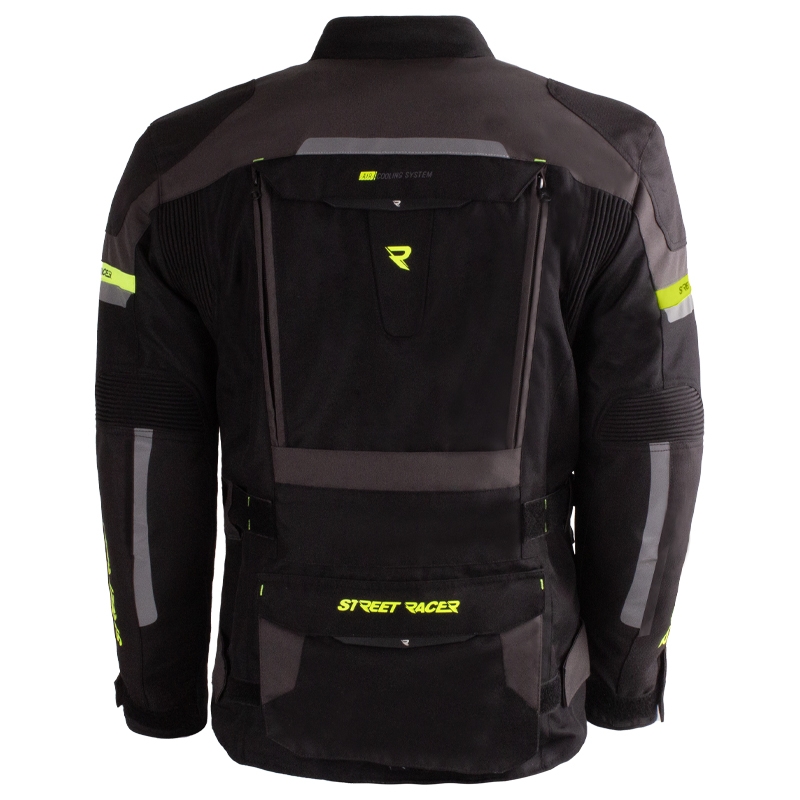 Bunda na motorku Street Racer Rocket černo-šedo-fluo žlutá